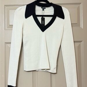 Chic White and Black Women's Top